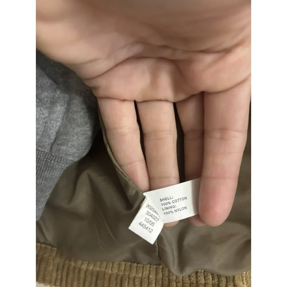 GAP Zip & Button Long Sleeve Brown Corduroy‎ Hooded Jacket Toddler 12/18 Months